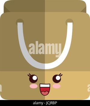 kawaii shopping bag icon Stock Vector