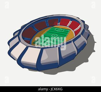 Isometric football soccer stadium building. Vector illustration Stock Vector