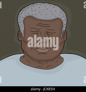 Close up of senior adult African man asleep Stock Photo