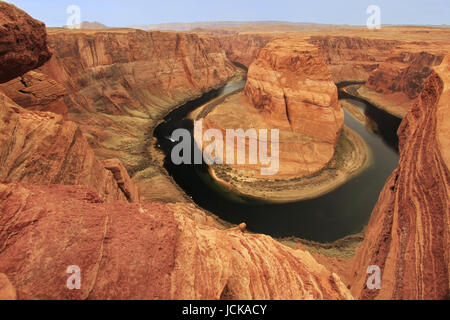 Horseshoe bend seen from overlook, Arizona Stock Photo