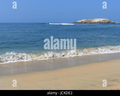 Sandy beach of Punta Hermosa in Peru. Punta Hermosa is a popular beach town not far from Lima. Stock Photo