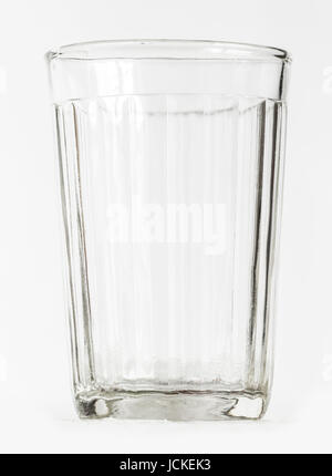 Empty thick glass tumbler on a white background Stock Photo