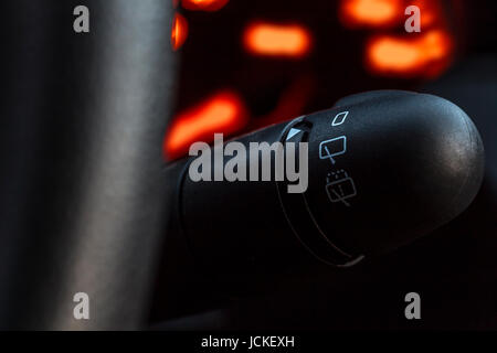Car Wiper Switch closeup Stock Photo