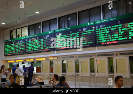interior of Barcelo Sants railway station, Barcelona, Catalonia, Spain Stock Photo