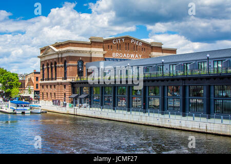 The historic Recreation Pier in Fells Point, Baltimore, Maryland. Stock Photo