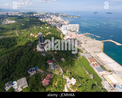 An aerial view Kota Kinabalu City,Sabah,Malaysia. The most of beautiful city in the Malaysia. Stock Photo