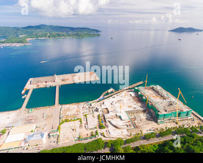 An aerial view Kota Kinabalu City,Sabah,Malaysia. The most of beautiful city in the Malaysia. Stock Photo