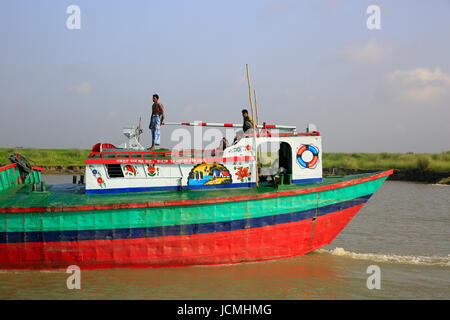 Cargo vessel on the Padma River, Munshiganj, Bangladesh Stock Photo