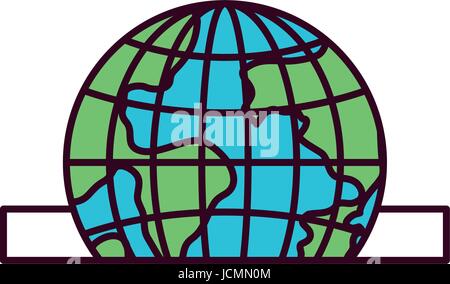 silhouette color sections flat globe earth world chart depositing in a ...