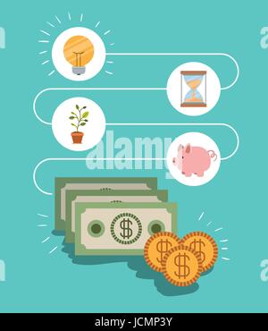color background process for the generation of money Stock Vector
