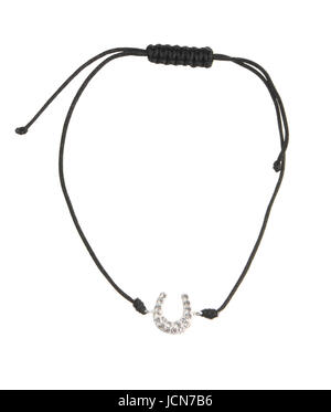 black String Bracelet isolated on white background Stock Photo