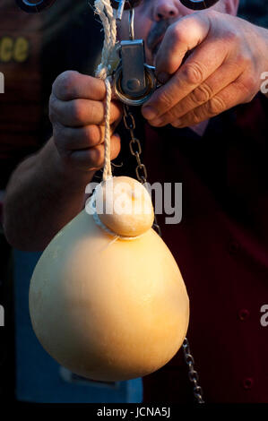 Italy, Campania, Caciocavallo Impiccato Cheese Stock Photo