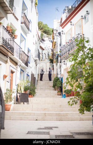 Steep stairs in Alicante in Spain Stock Photo