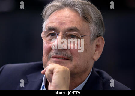 Moscow, Russia. 15th June, 2017. Film director and screenwriter Pavel Chukhray looks on at a press conference ahead of the Russian premiere of his film 'Cold Tango'. Credit: Victor Vytolskiy/Alamy Live News Stock Photo