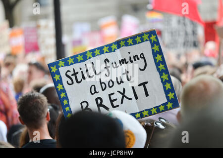 Downing Street, London, UK. 17th June, 2017. A group of protesters outside Downing Street protesting against Theresa May and the DUP coalition and the Grenfell Tower fire. Credit: Matthew Chattle/Alamy Live News Stock Photo