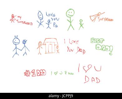 Vector set of fathers day message Stock Vector