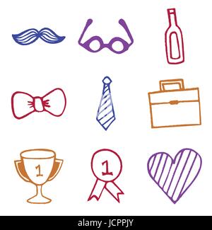 Vector set of symbols representing number one dad Stock Vector