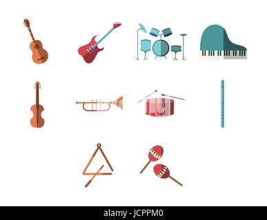 Vector set of musical instruments Stock Vector