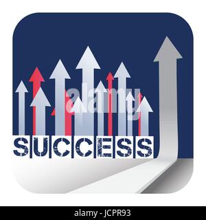 Vector icon of arrow with success text Stock Vector