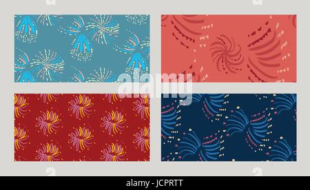 Vector icon of various fireworks Stock Vector