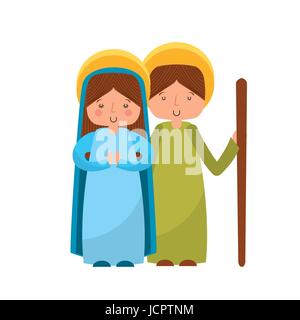 manger characters isolated icon Stock Vector