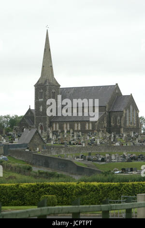 Drumcree Church, Portadown 20 years since the Drumcree standoff began, Friday June 16th, 2017. The Drumcree conflict or Drumcree standoff is an ongoing dispute over yearly parades in the town of Portadown, Northern Ireland. The Orange Order (a Protestant, unionist organization) insists that it should be allowed to march its traditional route to-and-from Drumcree Church. However, most of this route is through the mainly Catholic/Irish nationalist part of town. The residents, who see the march as sectarian, triumphalist and supremacist, have sought to ban it from their area. The Orangemen see th Stock Photo