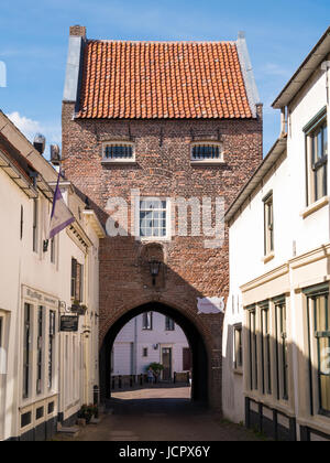 City gate Gevangenpoort in old town of fortified city Woudrichem, Brabant, Netherlands Stock Photo