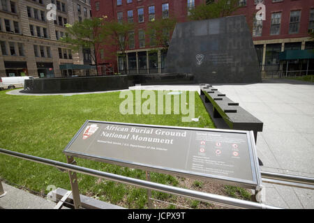 african burial ground national monument civic center New York City USA Stock Photo