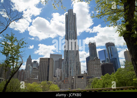 8 spruce street new york by genry above pace university New York City USA Stock Photo