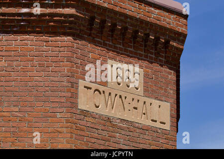 Old brick building facade Stock Photo