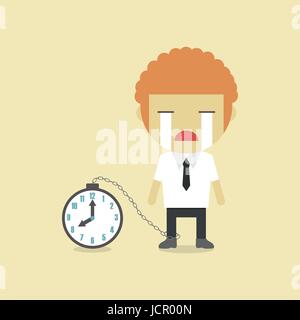 a businessman crying with pendulum, flat style Stock Vector