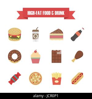 fast food icon, isolated on white background Stock Vector