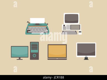 evolution of computer, former to present Stock Vector