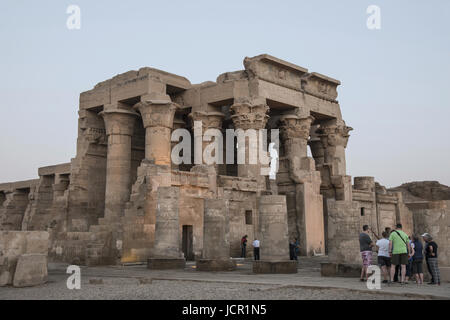 Partial view of the Temple of Kom Ombo, Is an unusual double temple, It was constructed during the Ptolemaic dynasty, 180–47 BC, Some additions to it  Stock Photo