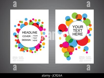 colorful abstract circle flyer, modern cover design Stock Vector