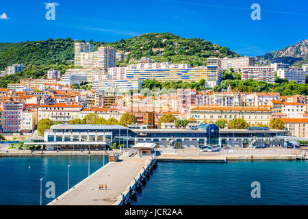 Ajaccio, Corsica, France coastal skyline. Stock Photo