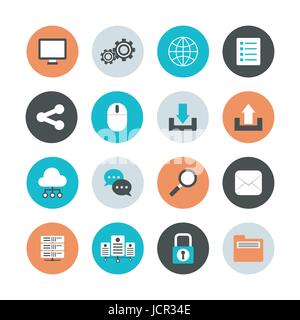 set of cloud icon, isolated on white background Stock Vector