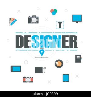 graphic designer gadget, isolated on white background Stock Vector