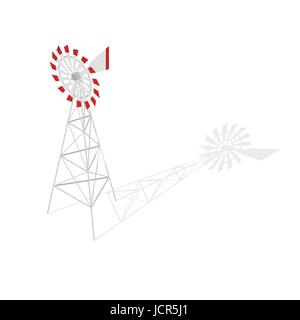 Windmill isolated on white background hand drawn sketch style ...