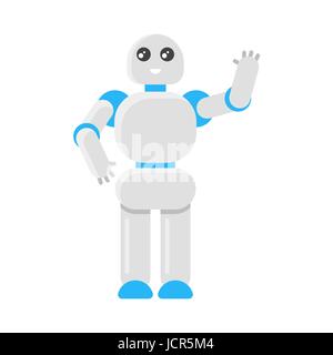 Vector flat style illustration of Japanese robot. Icon for web. Isolated on white background. Stock Vector