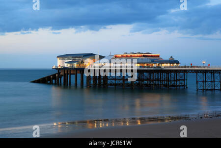 Dusk descends on Cromer's pier, North Norfolk, England, Europe Stock Photo