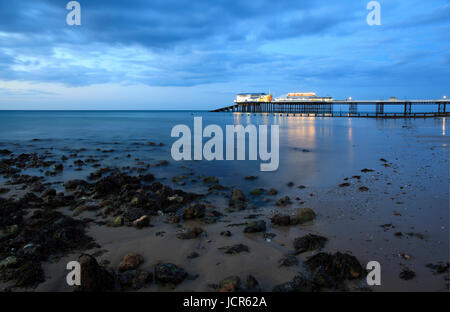 Dusk descends on the pier at Cromer, North Norfolk, England, Europe Stock Photo