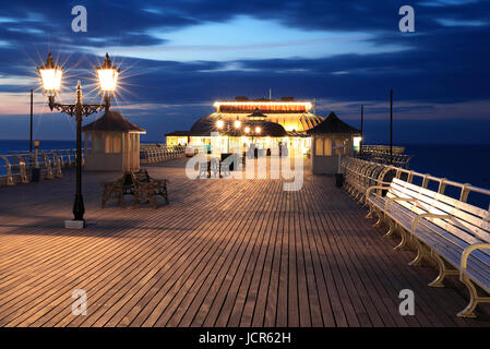 Night on Cromer Pier, North Norfolk, England, Europe Stock Photo