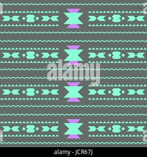 ector seamless abstract decorative ethnic tribal pattern or background. Native American Indian Aztec motifs Stock Vector
