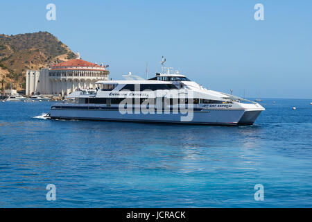 Catalina Express SeaCat, Jet Cat Express, Departs Avalon, Catalina Island For Long Beach, California. Stock Photo