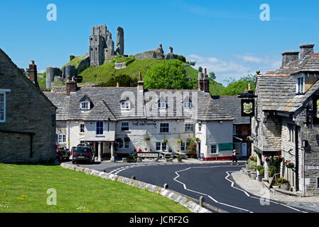 The village of Corfe Castle, Dorset, England UK Stock Photo