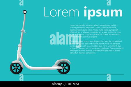 Roller scooter set. Balance bikes. Different scooters eco alternative city transport. Flat design biking and rolling wheels. Vector kick scooter colle Stock Vector