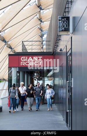 Giant Robot restaurant at Crossrail Station Garden, Canary Wharf, London, UK Stock Photo