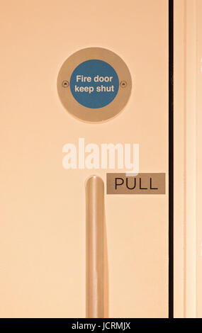Fire door with signage Stock Photo