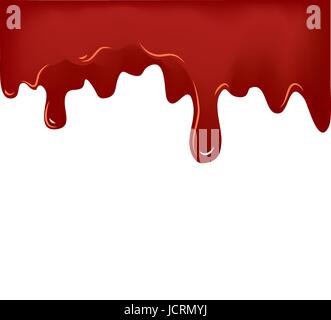Illustration of Flowing Blood on white background . vector Stock Vector